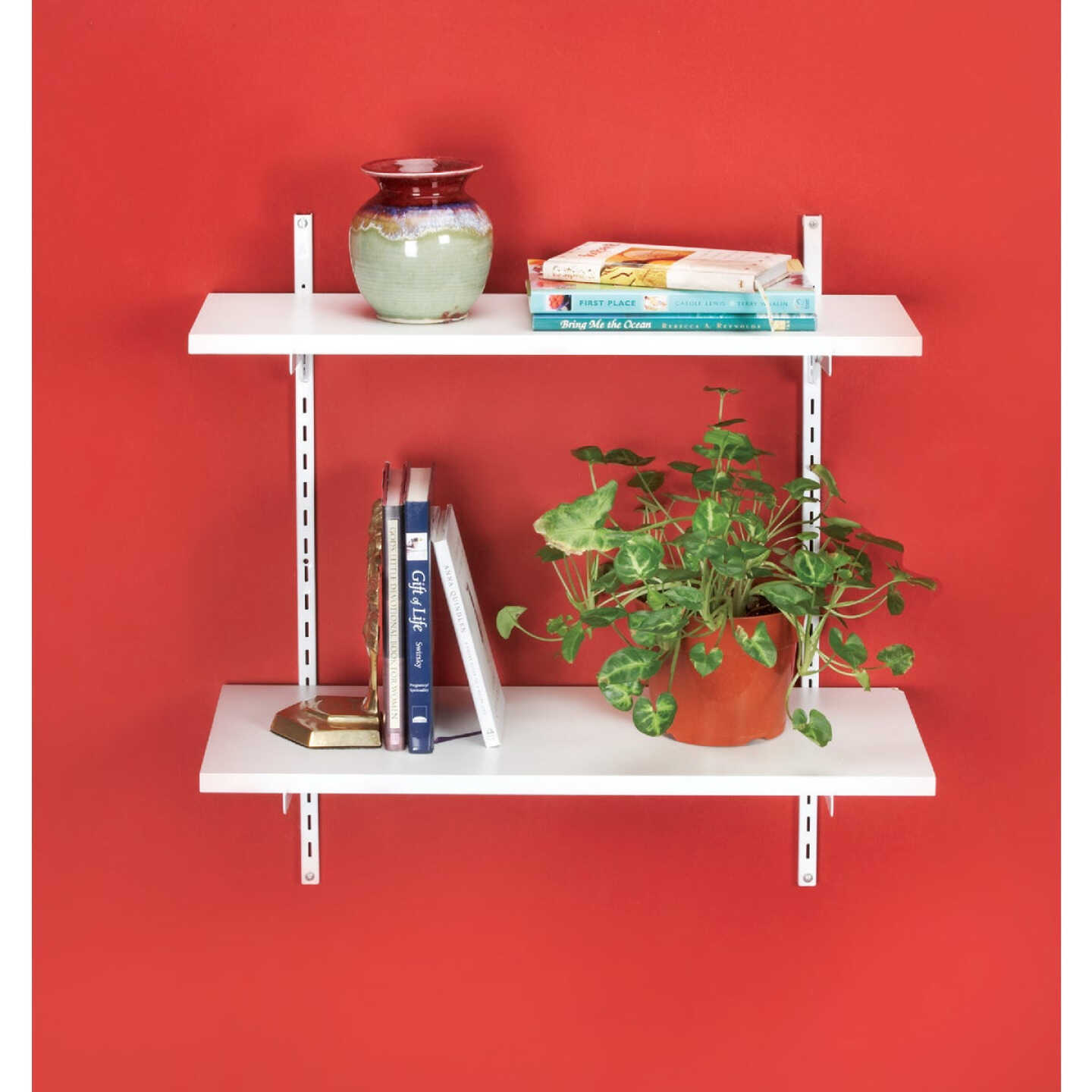 Knape & Vogt 182 Series 10-1/2 In. White Steel Heavy-Duty Double-Slot Shelf Bracket Image 3