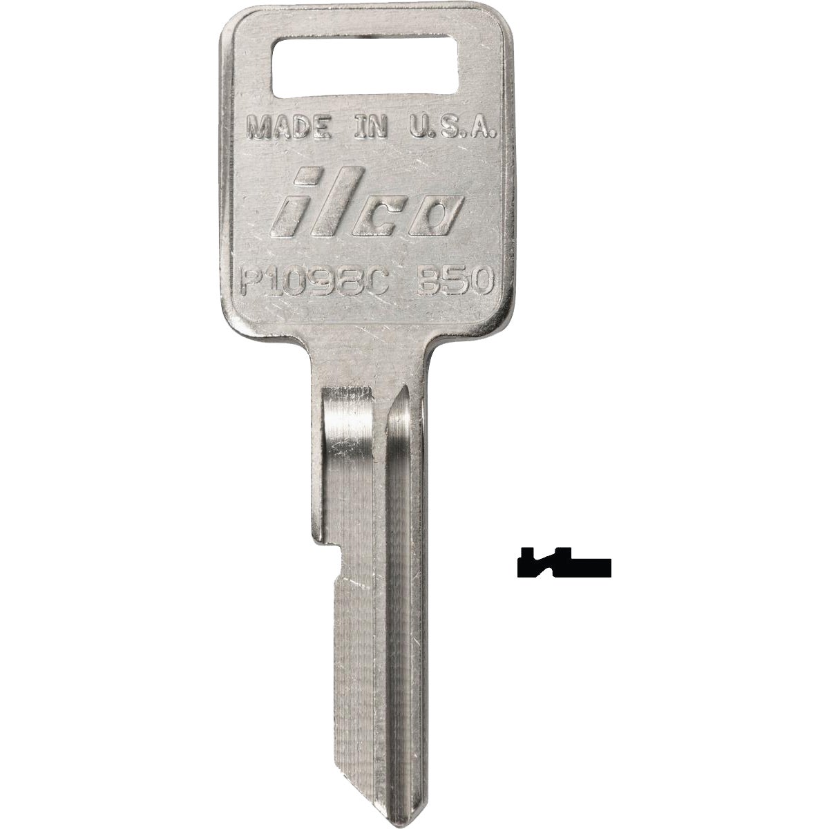 ILCO GM Nickel Plated Automotive Key, B50 / P1098C (10-Pack) Image 1