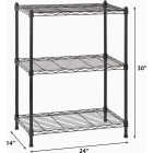 Muscle Rack 24 In. x 14 In. x 30 In. 3-Tier Black Wire Shelving Unit Image 2