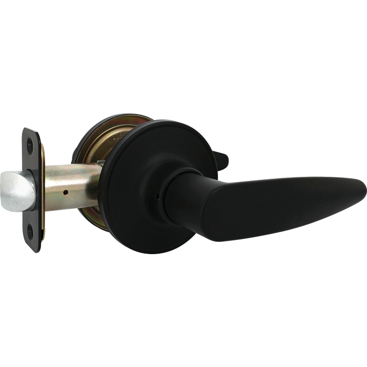 Steel Pro Matte Black Straight Passage Door Lever Image 3