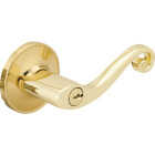 Steel Pro Polished Brass Scroll Entry Door Lever Image 1