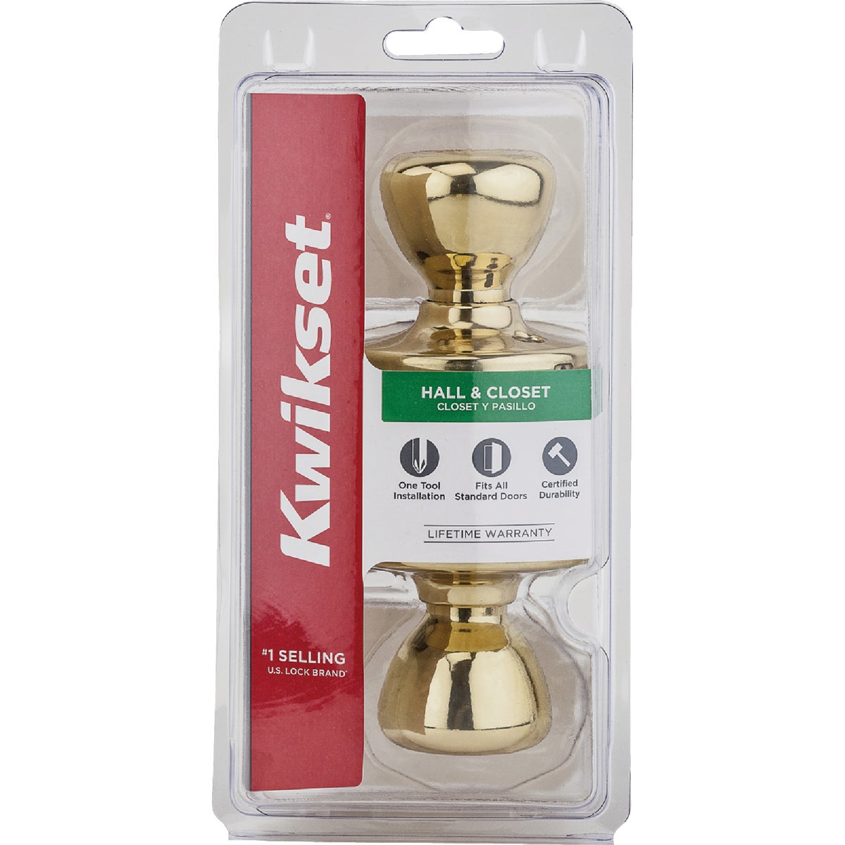 Kwikset Polished Brass Mobile Home Passage Lockset Image 2