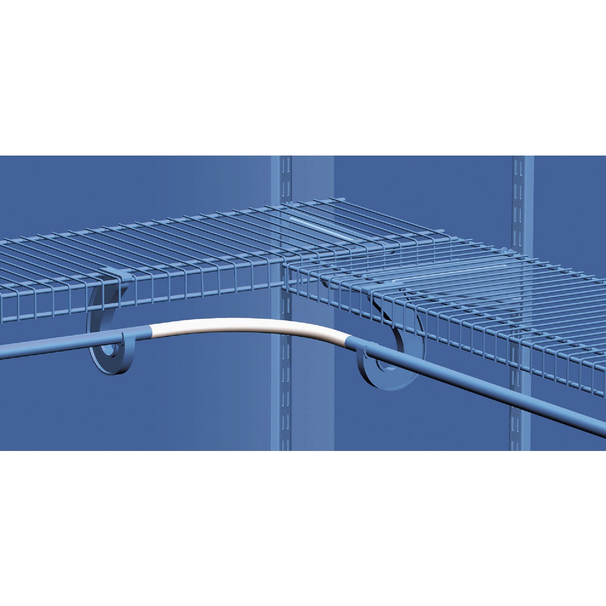 ClosetMaid SuperSlide 10.25 Ft. x 3/4 In. Corner Rounder Bar Closet Rod, White