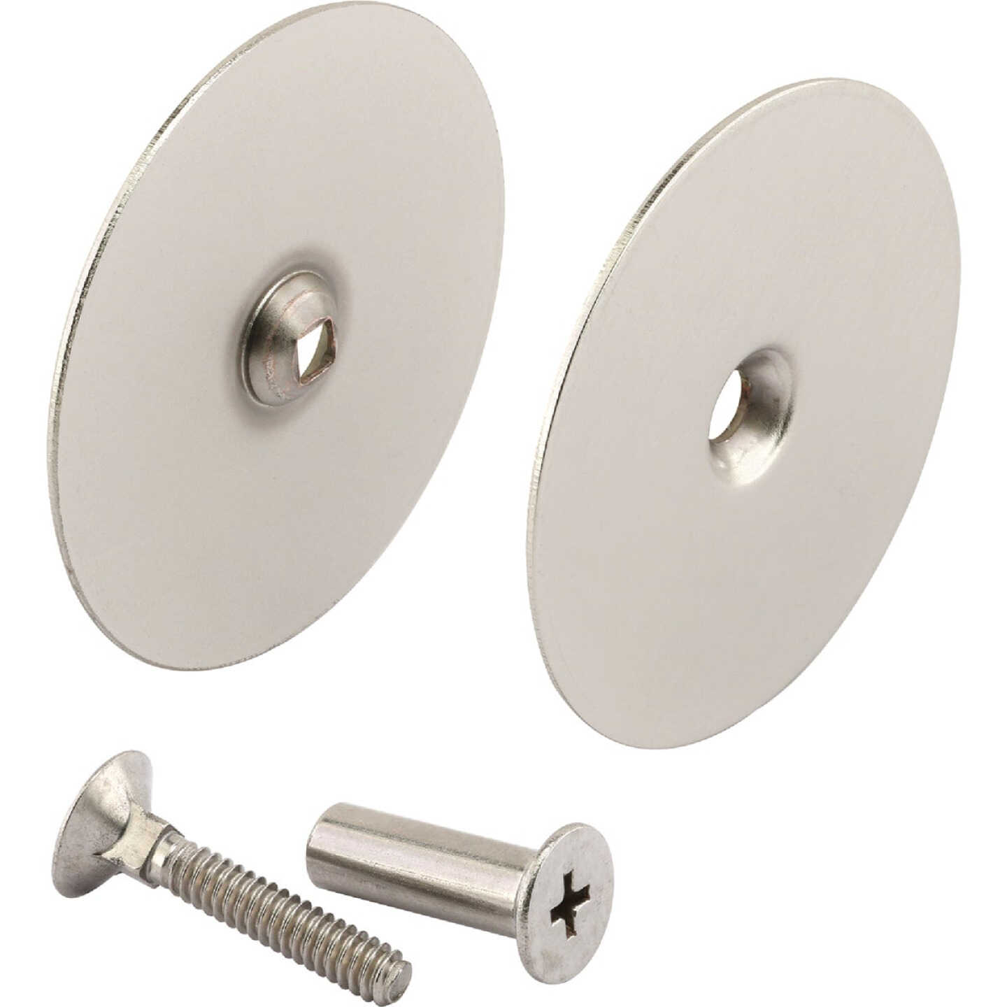 Defender Security 2-5/8 In. Satin Nickel Hole Cover Plate Image 1