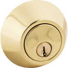 Steel Pro Polished Brass Single Cylinder Deadbolt Image 3