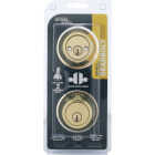 Steel Pro Polished Brass Double Cylinder Deadbolt Image 2