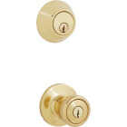 Steel Pro Polished Brass Deadbolt and Door Knob Combo Image 1