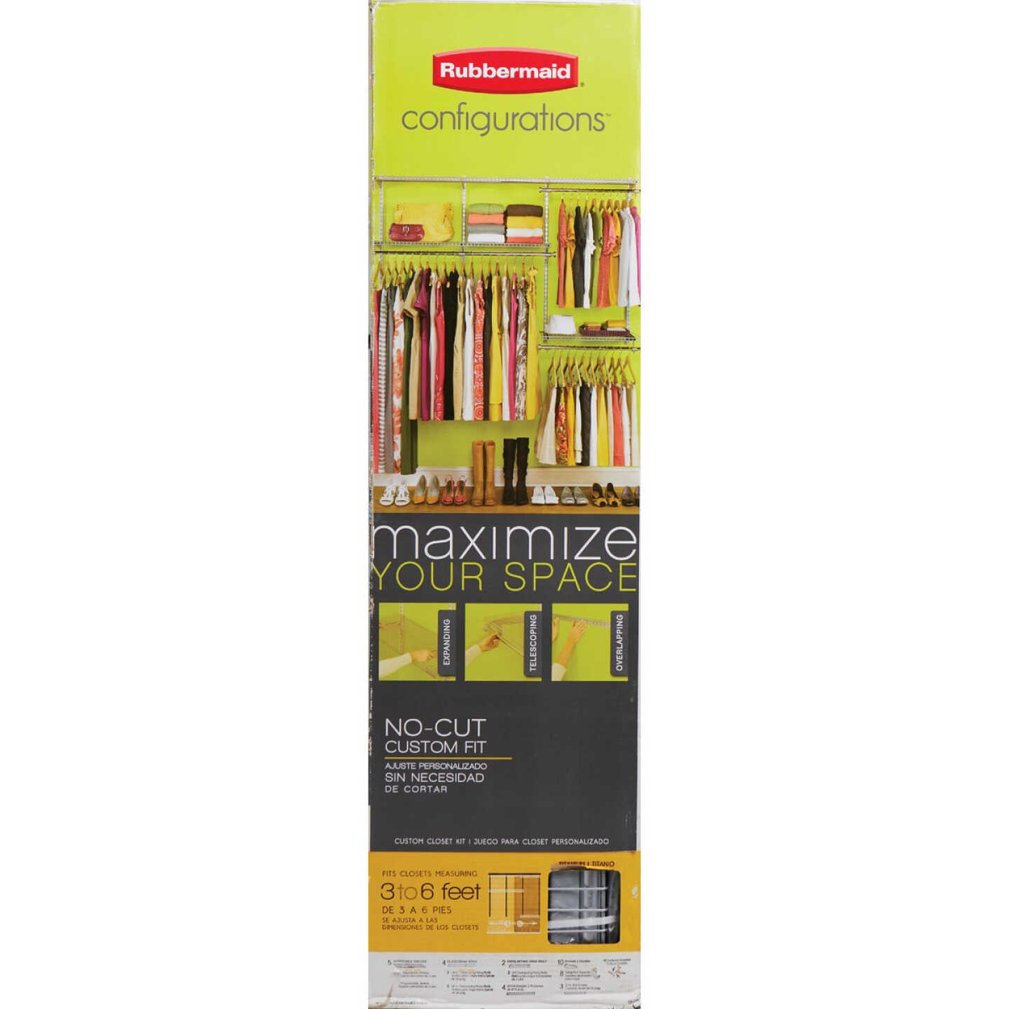 Rubbermaid Configurations 3 Ft. to 6 Ft. Closet No-Cut Adjustable Kit Image 3