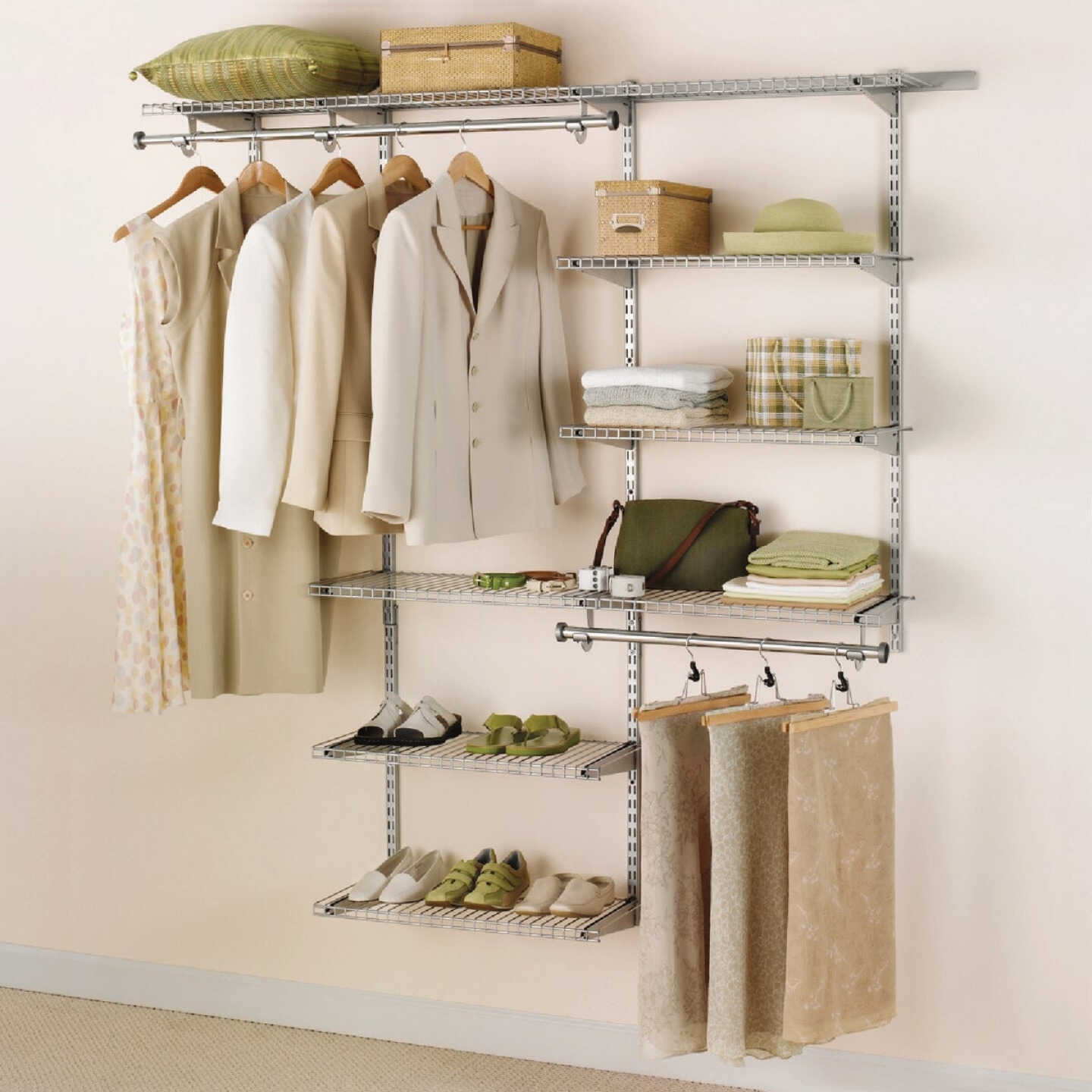 Rubbermaid Configurations 3 Ft. to 6 Ft. Closet No-Cut Adjustable Kit Image 1