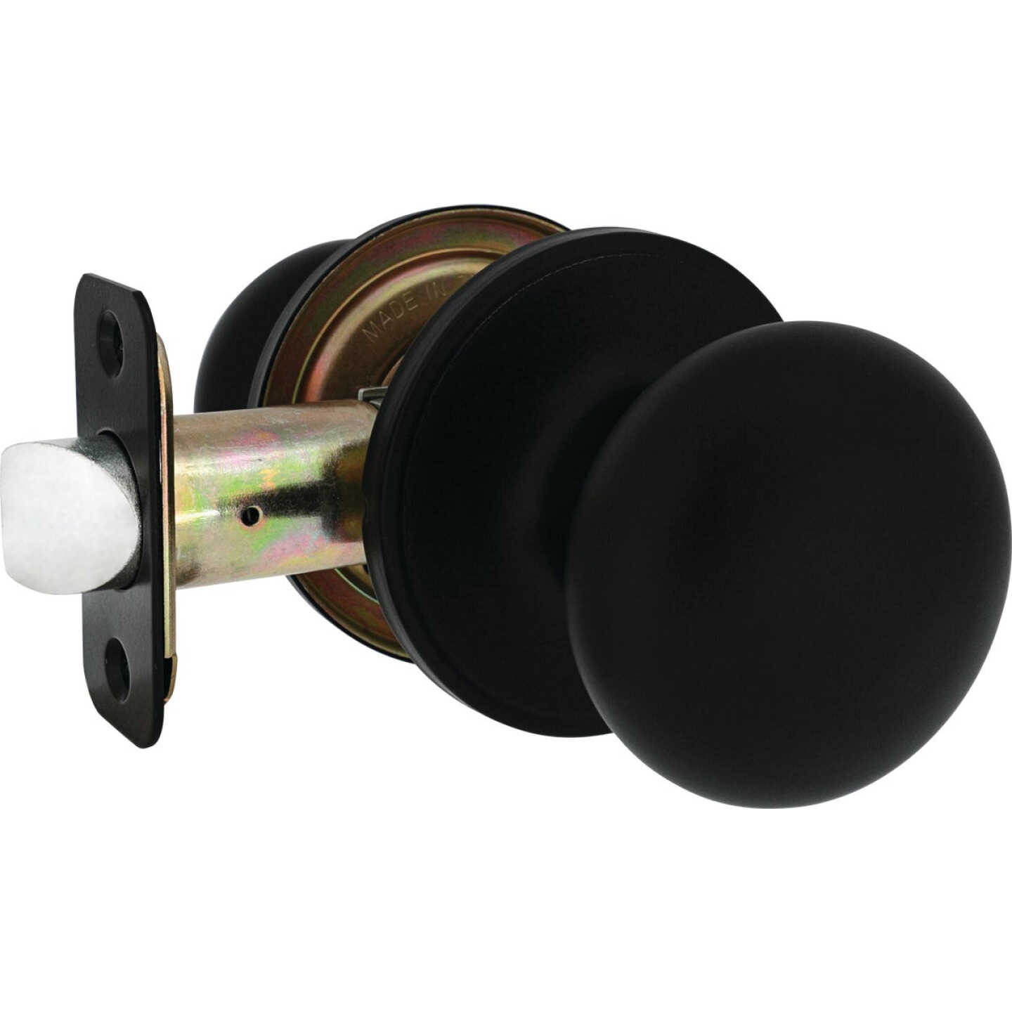 Steel Pro Matte Black Half Round Passage Knob Image 1