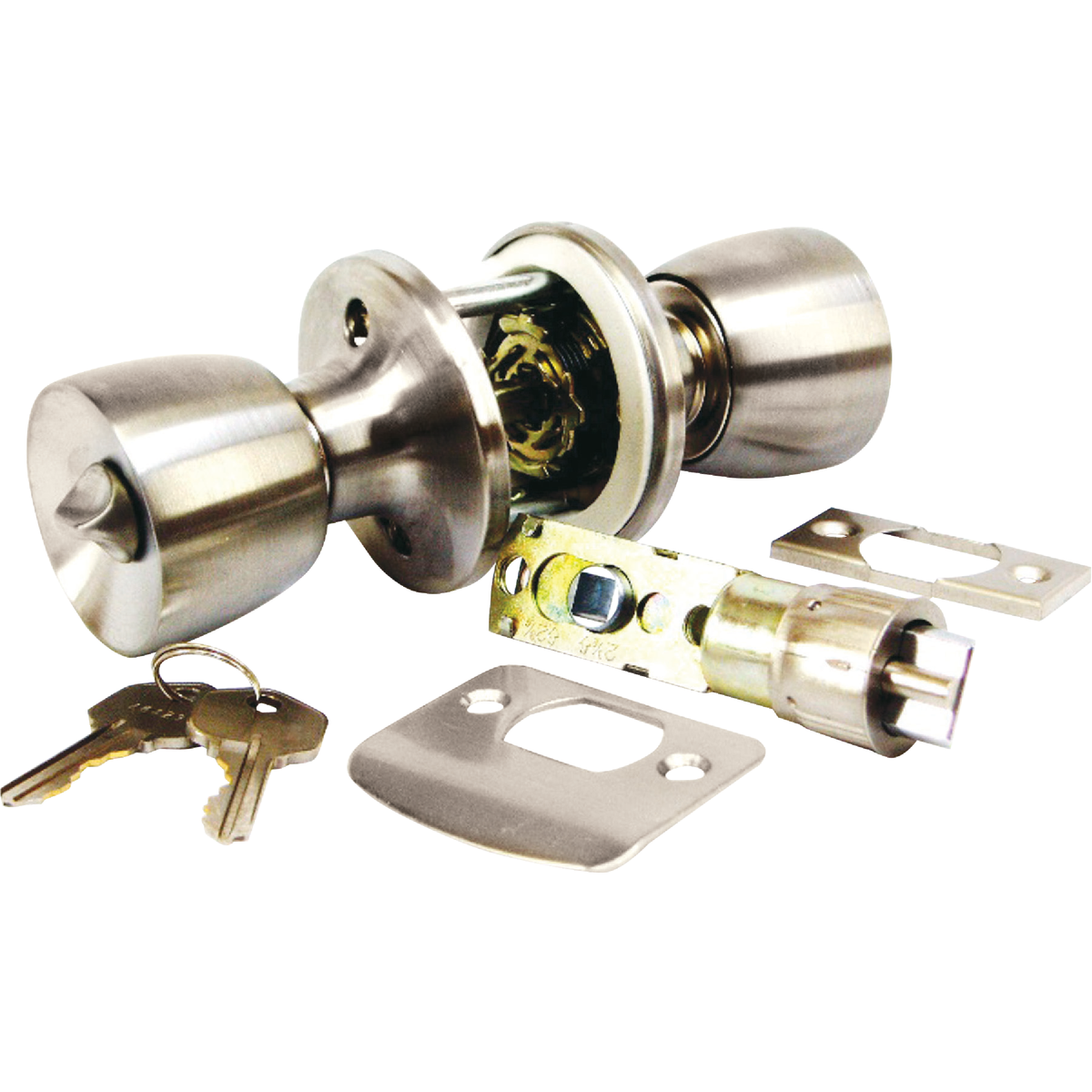 United States Hardware Satin Chrome Entry Door Knob  Image 2