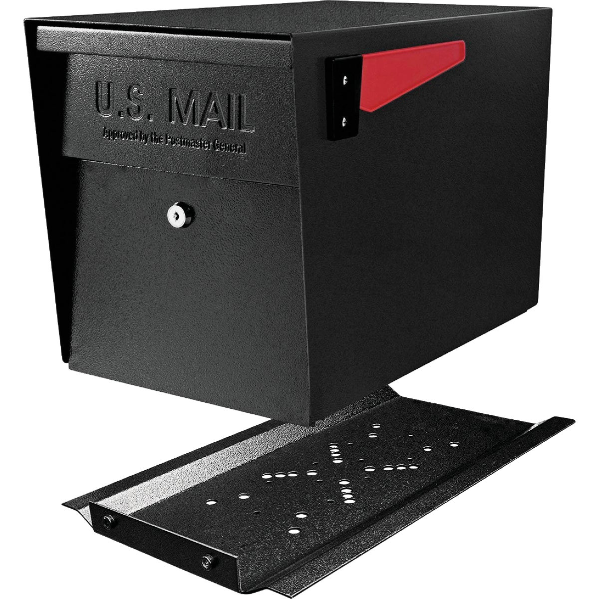 Mail Boss Black Steel Locking Security Post Mount Mailbox Image 9