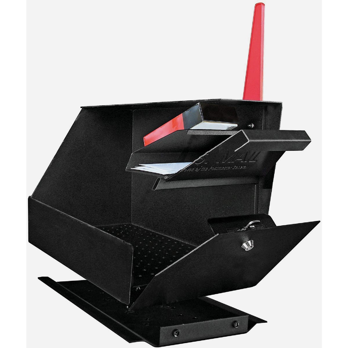 Mail Boss Black Steel Locking Security Post Mount Mailbox Image 7