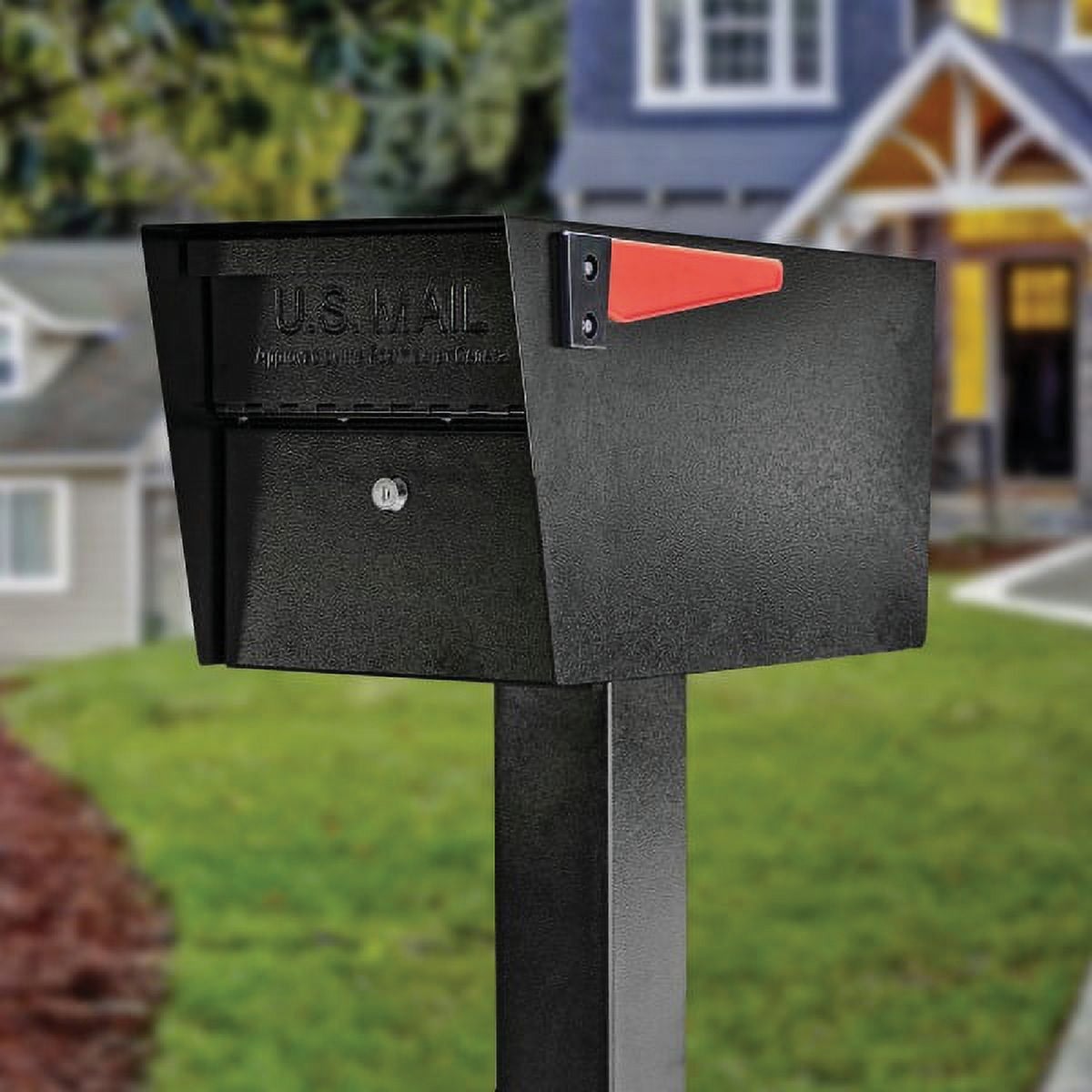 Mail Boss Mail Manager Black Steel Locking Security Post Mount Mailbox Image 3
