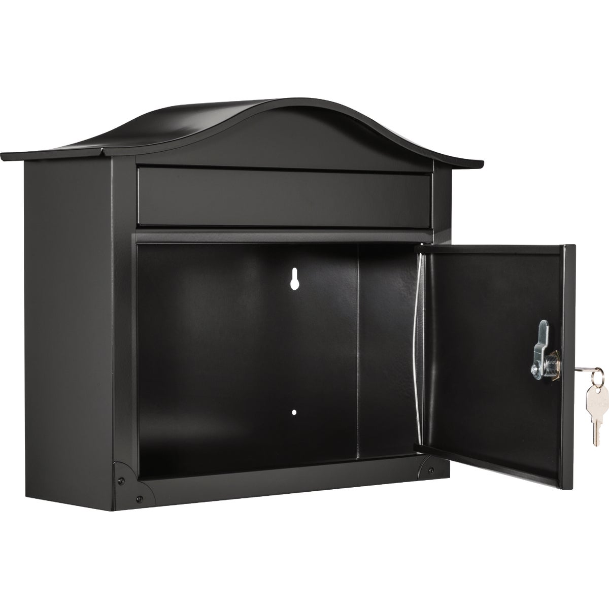 Architectural Mailboxes Saratoga Medium Steel Black Locking Wall Mount Mailbox Image 5
