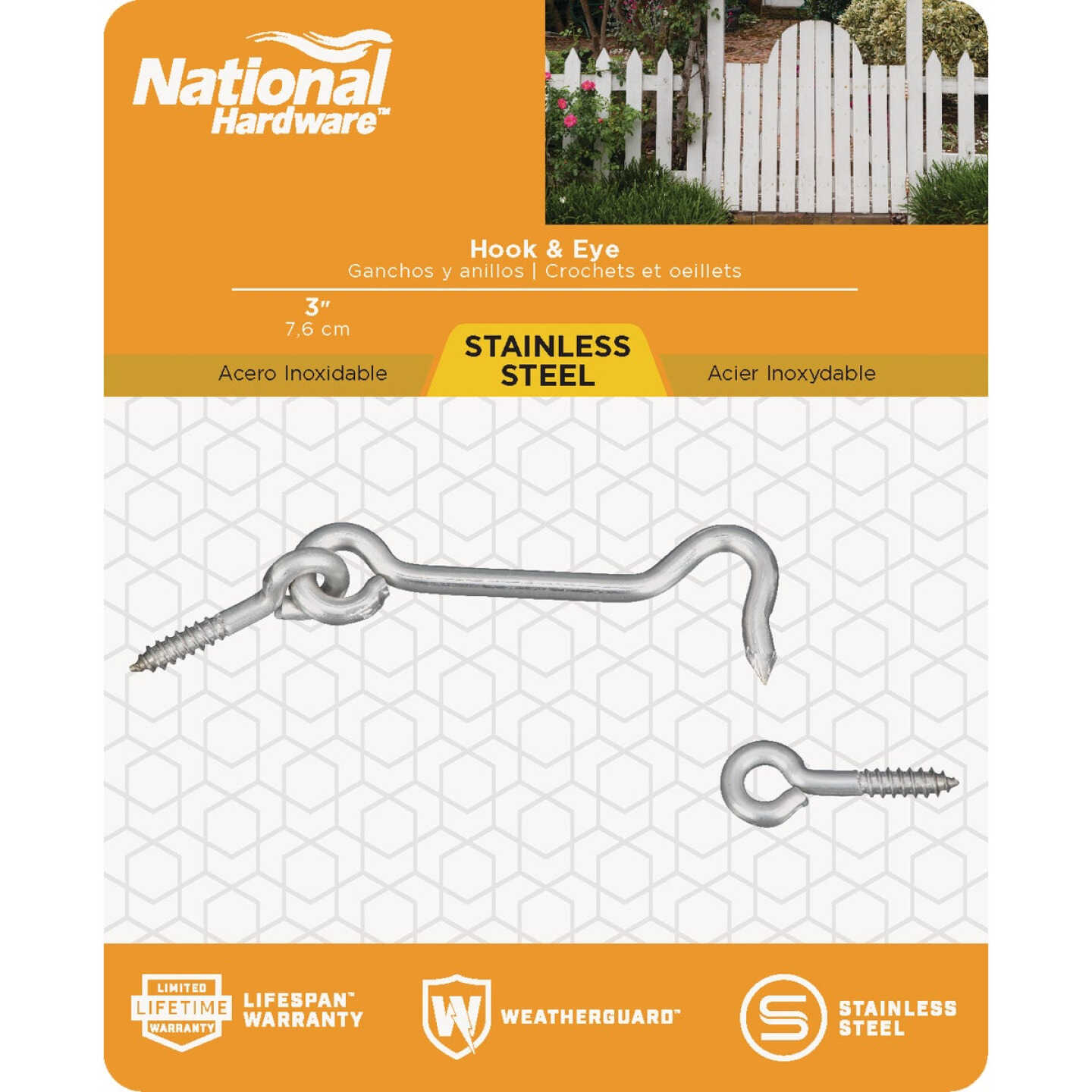 National Hardware Stainless Steel 3 In. Hook & Eye Bolt Image 2