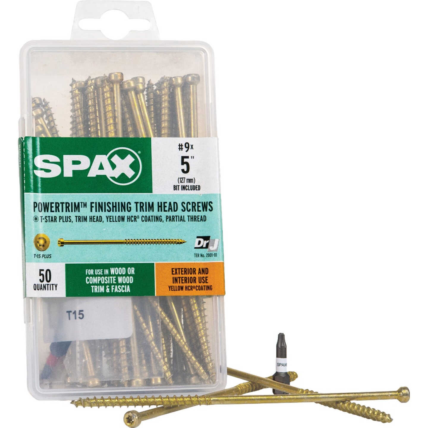 SPAX PowerTrim #9 x 5 In. T10 Plus Cylindric Head HCR (Exterior Rated) White Trim Screw (100-Count) Image 1