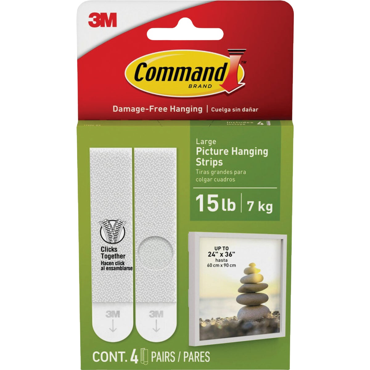 Command 15 Lb White Picture Hanging Strips, 4 Pairs Image 1