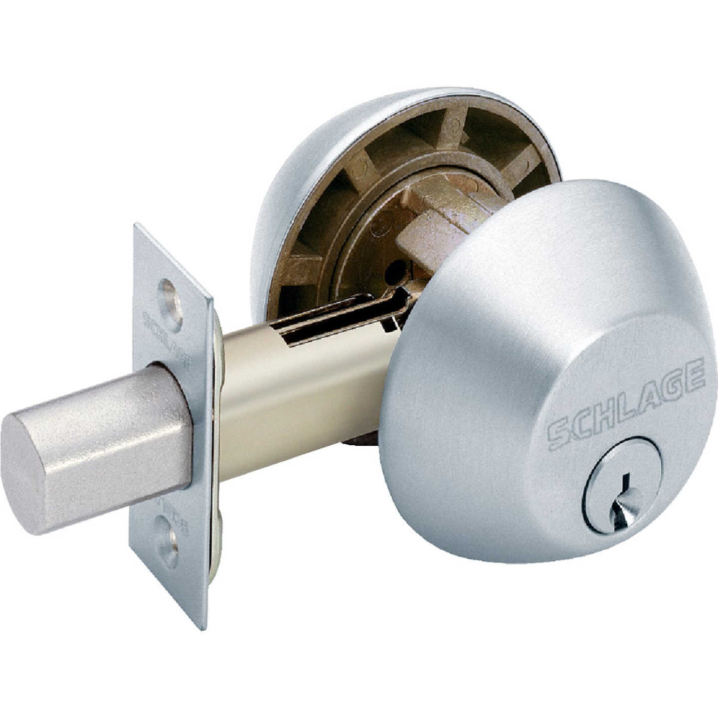 Schlage Light-Duty Commercial Satin Chrome Double Cylinder Deadbolt Image 1