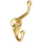 National Hardware Polished Brass Coat & Hat Wardrobe Hook Image 1