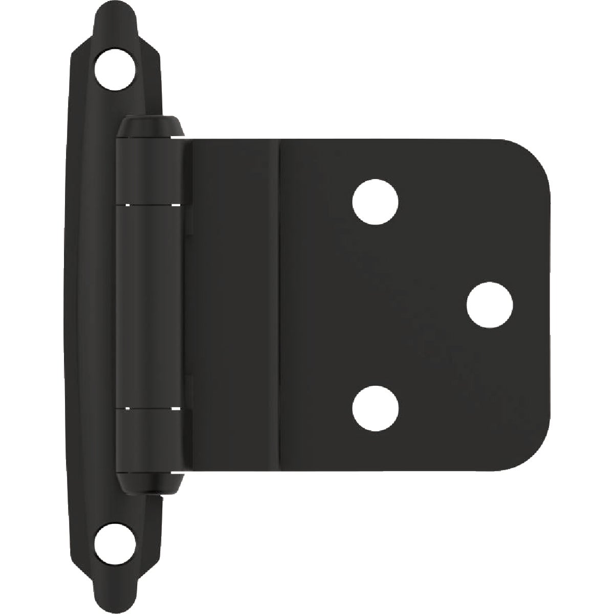 Amerock 3/8 In. Matte Black Inset Self Closing Face Mount Cabinet Hinge (10-Pack) Image 1