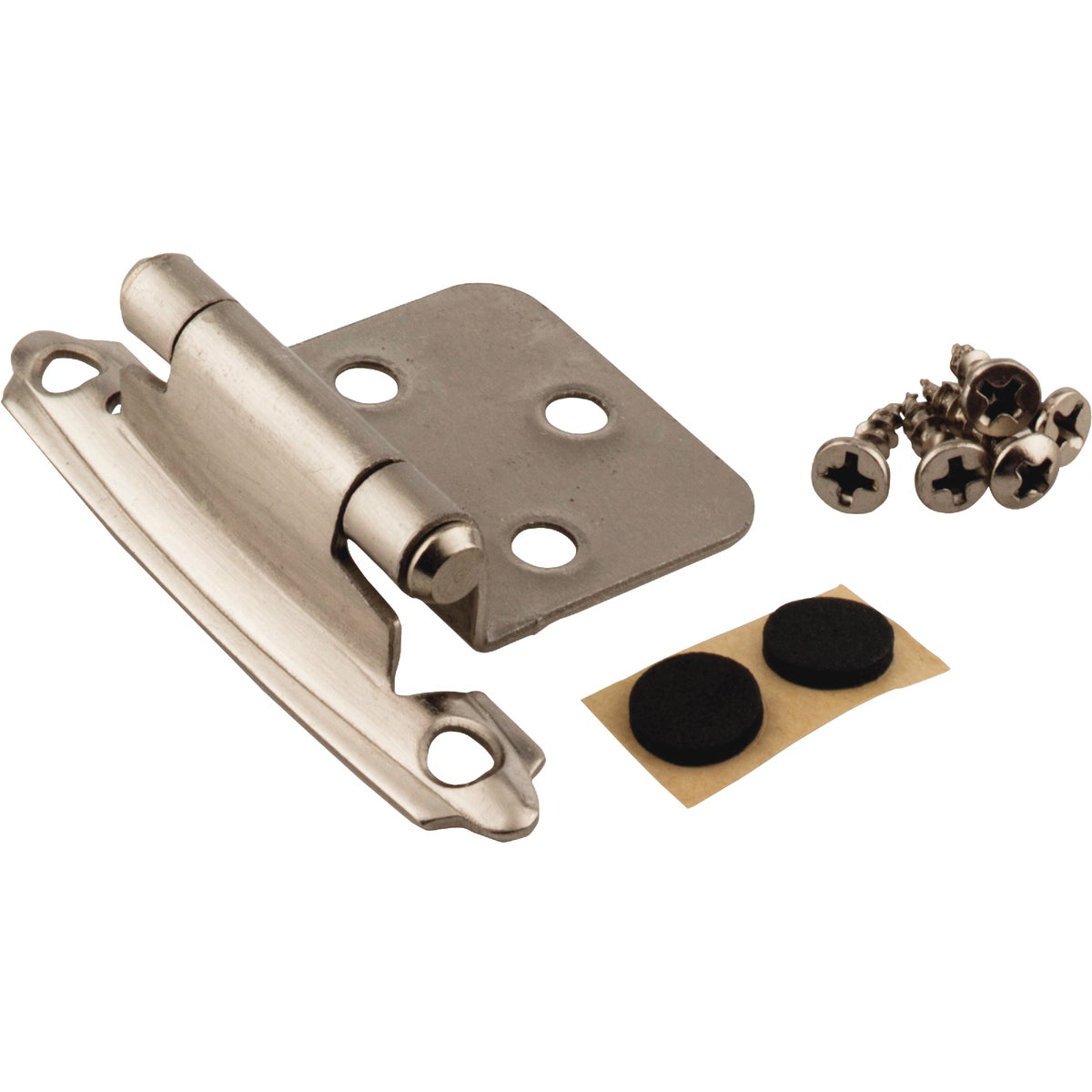 KasaWare Satin Nickel Self-Closing Overlay Hinge (2-Pack) Image 1