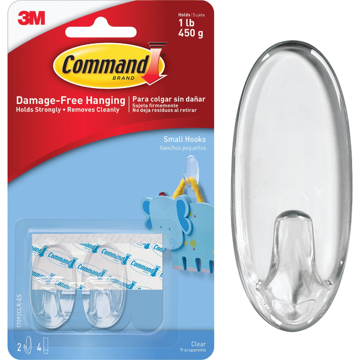 Command Clear Small Hooks, 2 Hooks, 4 Strips Image 1