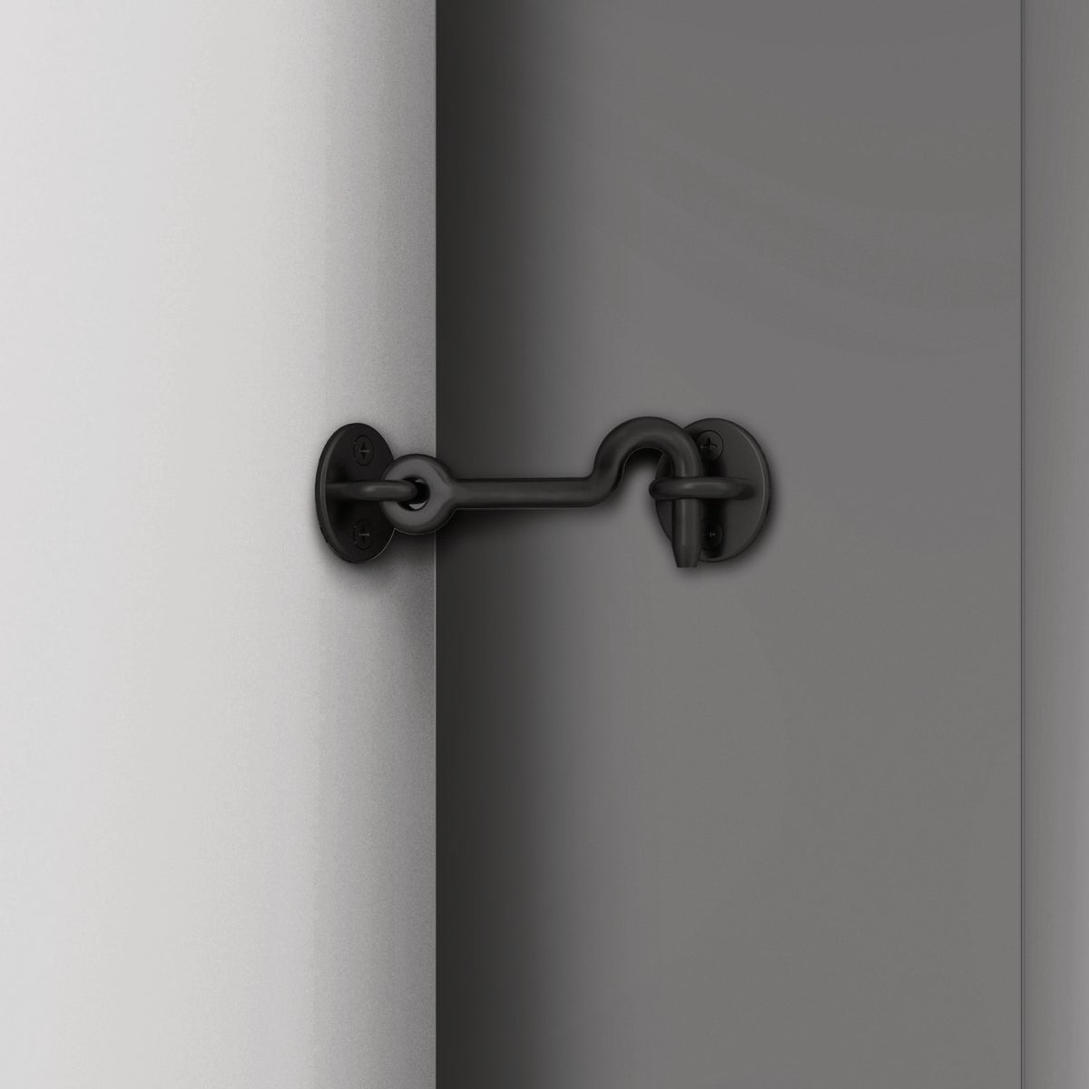 National Hardware Matte Black Barn Door Privacy Hook Image 2