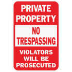 Hy-Ko Heavy-Duty Aluminum Sign, Private Property No Trespassing Image 1
