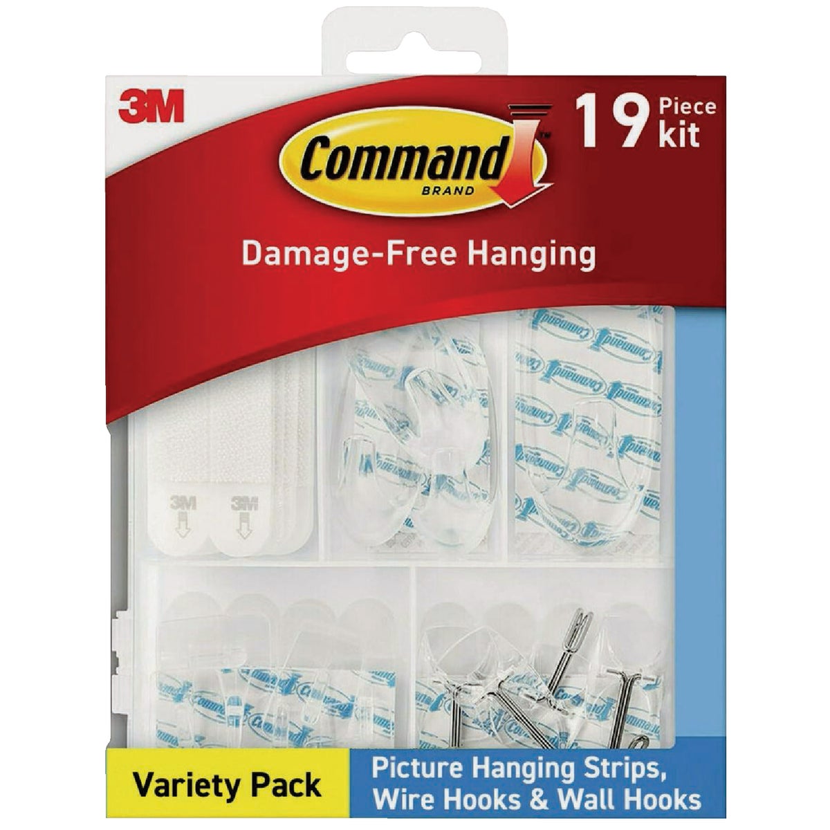 Command Clear Strips, Wire Hooks & Wall Hooks Variety Kit, 53-Pack