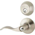 Schlage Accent Satin Nickel Single Cylinder Deadbolt & Door Lever Combo Lockset Image 3