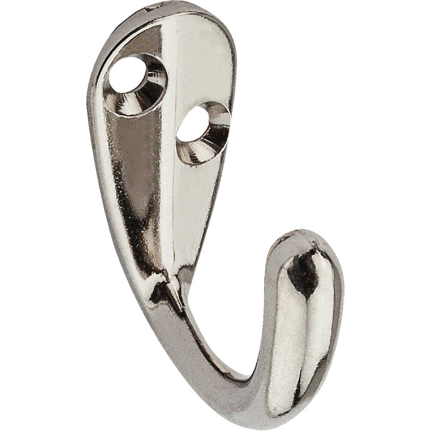 National Hardware Nickel Single Clothes Hook (2-Pack) Image 1