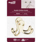 National Hardware Brass Double Clothes Hook (2-Pack) Image 2