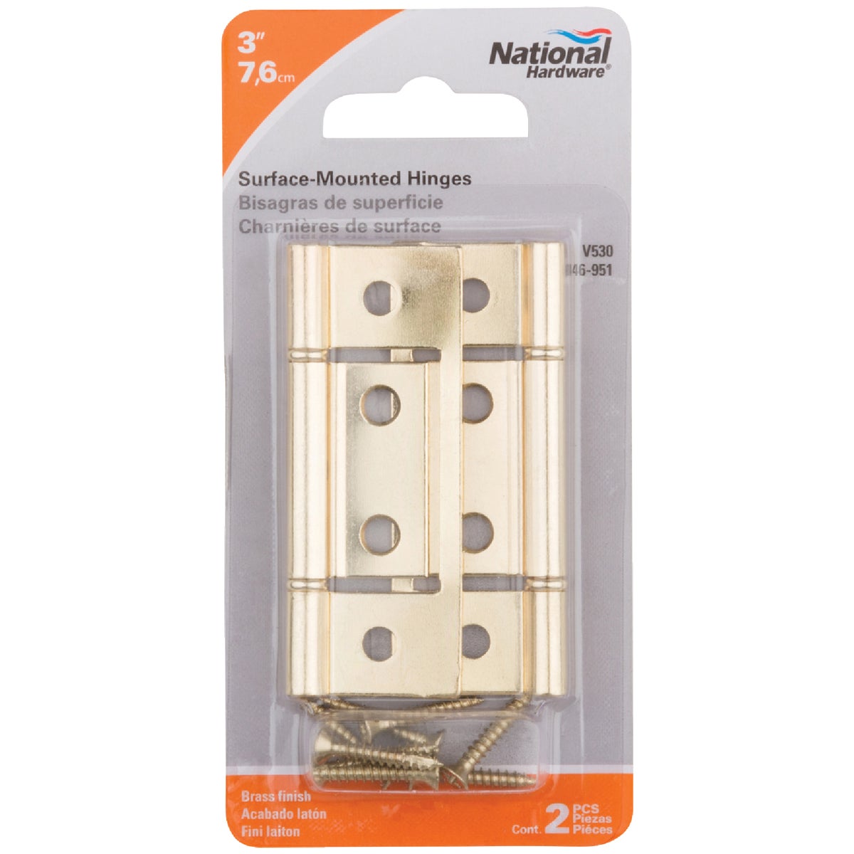 National Hardware 3 In. Non-Mortise Panel Hinge (2 Count) Image 2