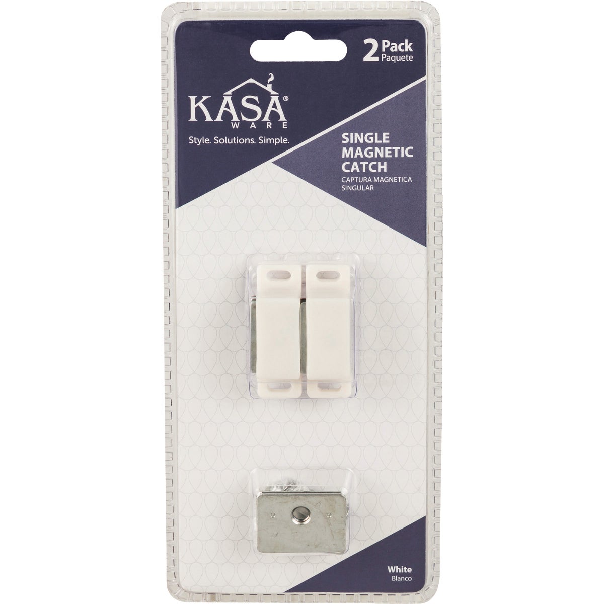KasaWare White Single Magnetic Catch (2-Pack) Image 2
