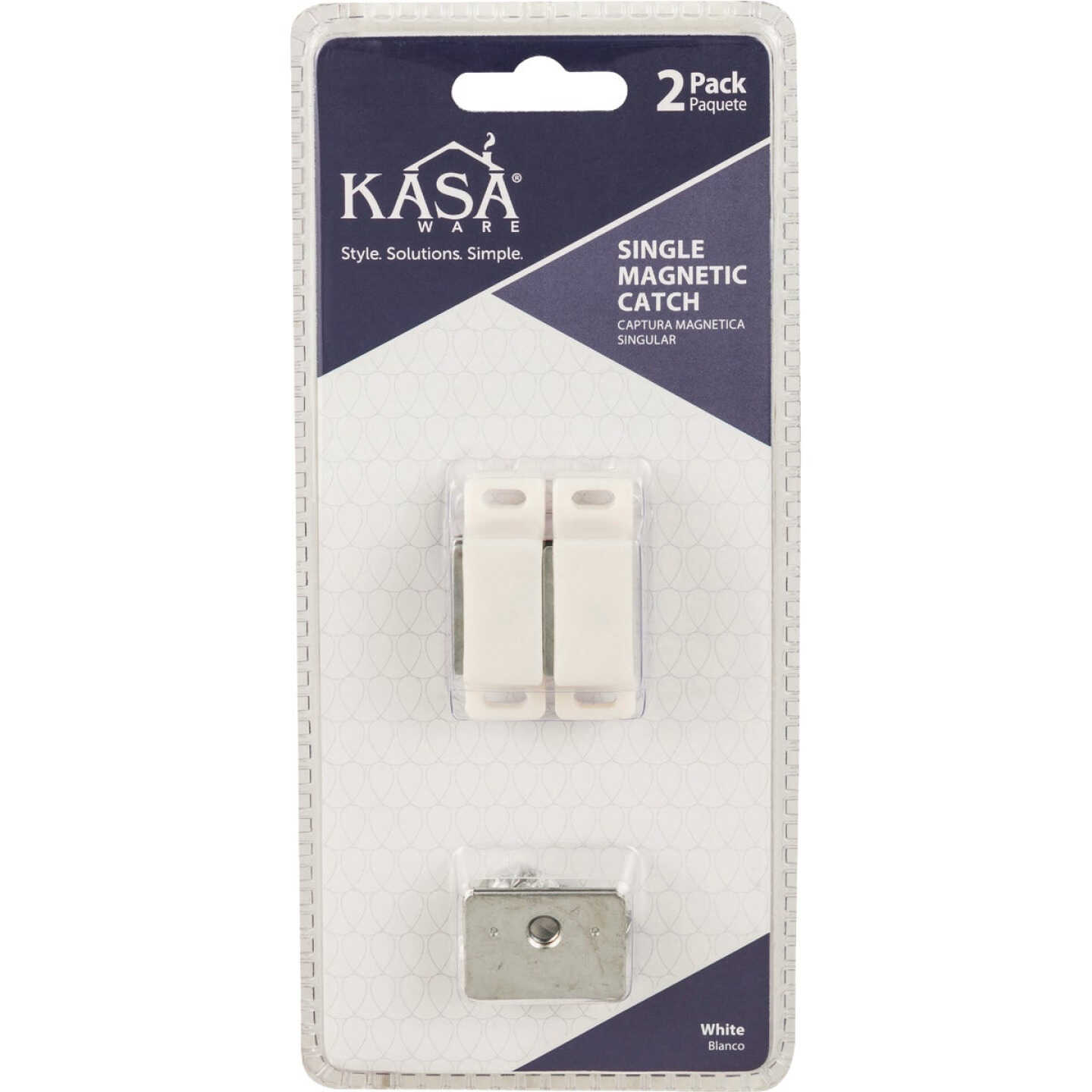 KasaWare White Single Magnetic Catch (2-Pack) Image 2