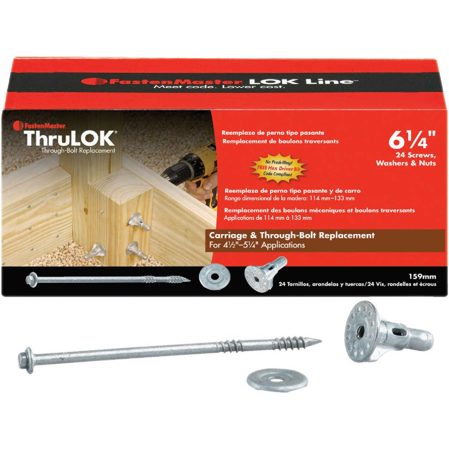 ThruLok 6-1/4 In. Galvanized Screw Bolt (24-Count) Image 1