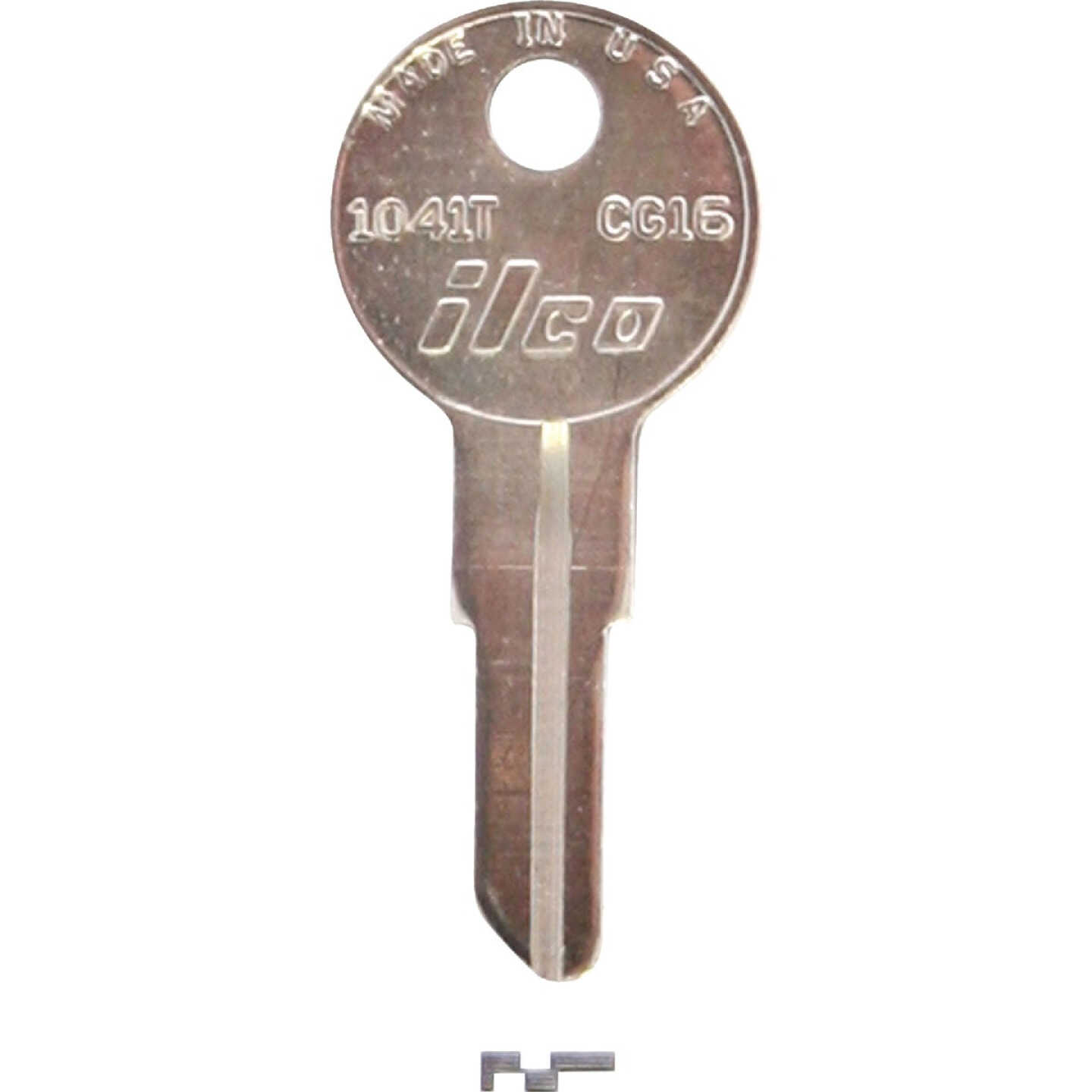 ILCO CG16 Chicago Nickel Plated Tractor Key, 1041T (10-Pack) Image 1