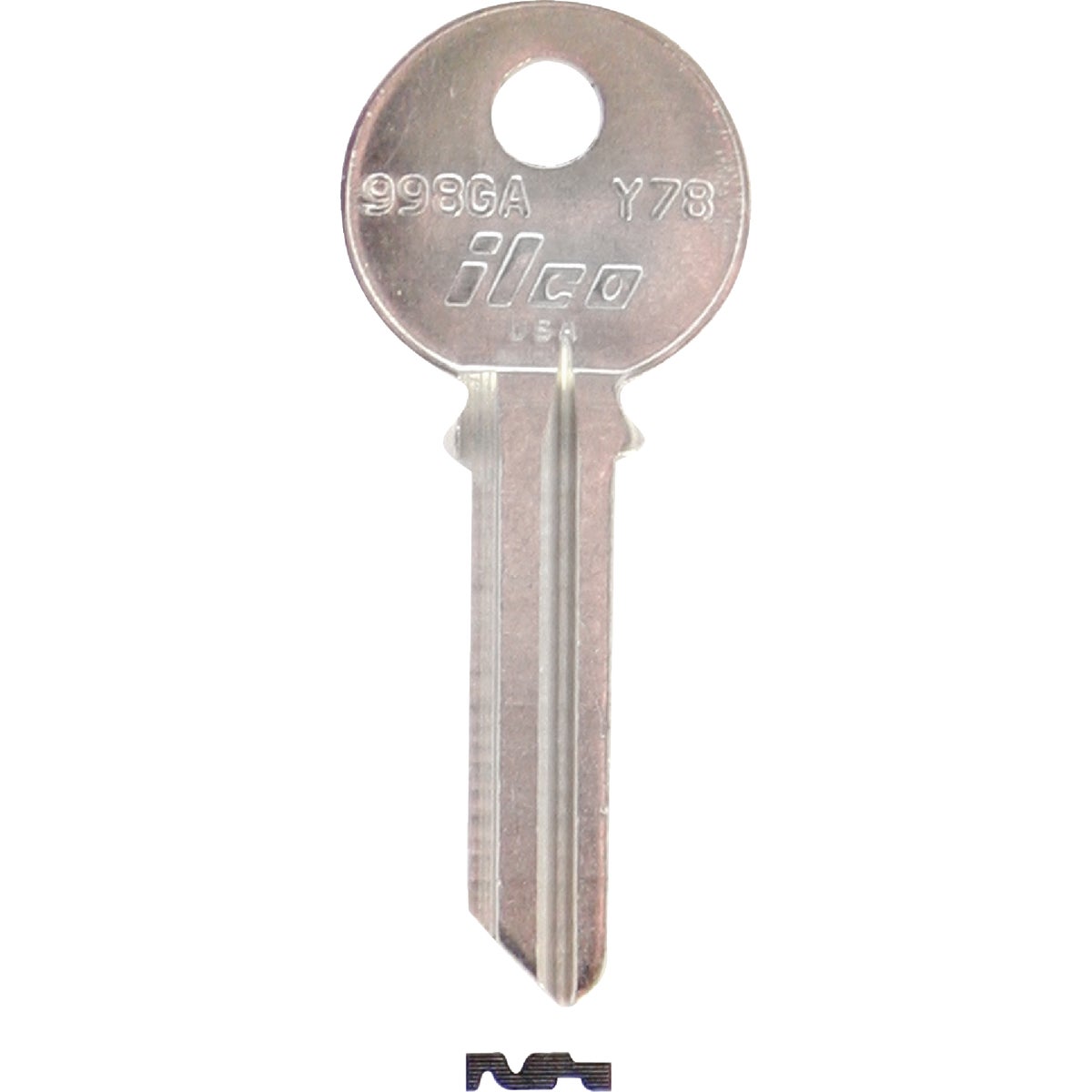 ILCO Yale Nickel Plated House Key, Y78 / 998GA (10-Pack) Image 1