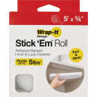 Wrap-It Storage Stick 'Em 3/4 In. x 5 Ft. White Hook & Loop Roll Image 7