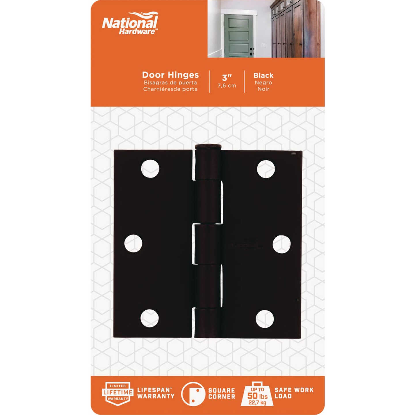 National Hardware 2 In. Brass Spring Hinge (2-Pack) Image 2