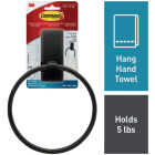 Command Bath Matte Black Adhesive Towel Ring, 2 Strips Image 1