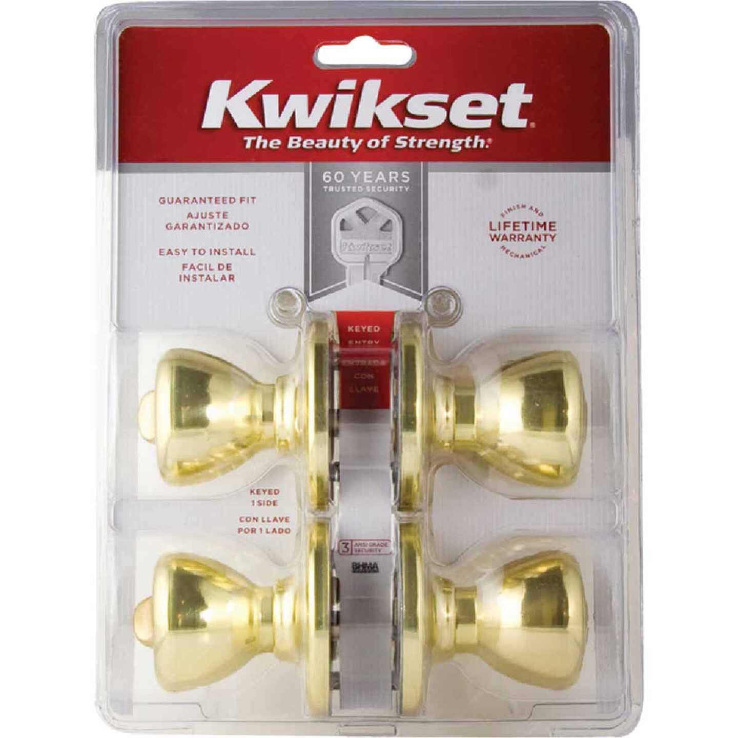 Kwikset Polished Brass Door Knob Combo Image 2