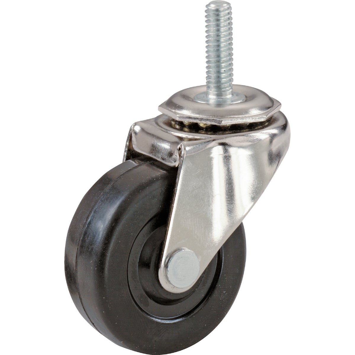 Shepherd Hardware 3 In. Rubber Swivel Caster with Threaded Stem