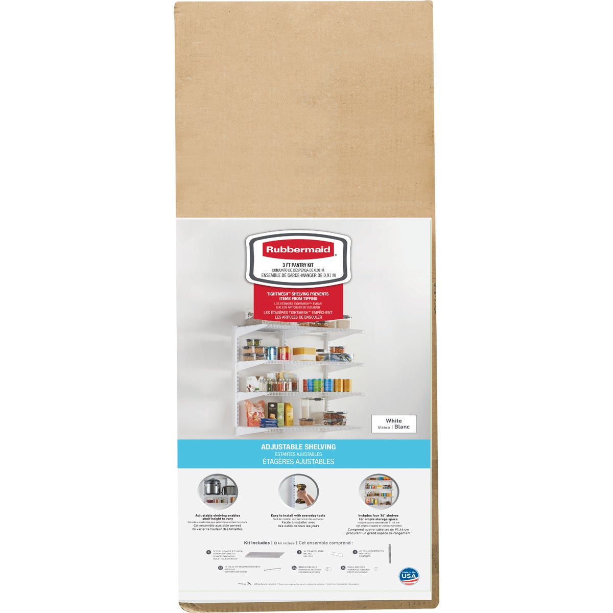 Rubbermaid 36 In. 3-Shelf Pantry Kit Image 5