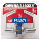 Tell Satin Chrome Privacy Door Lever Image 2