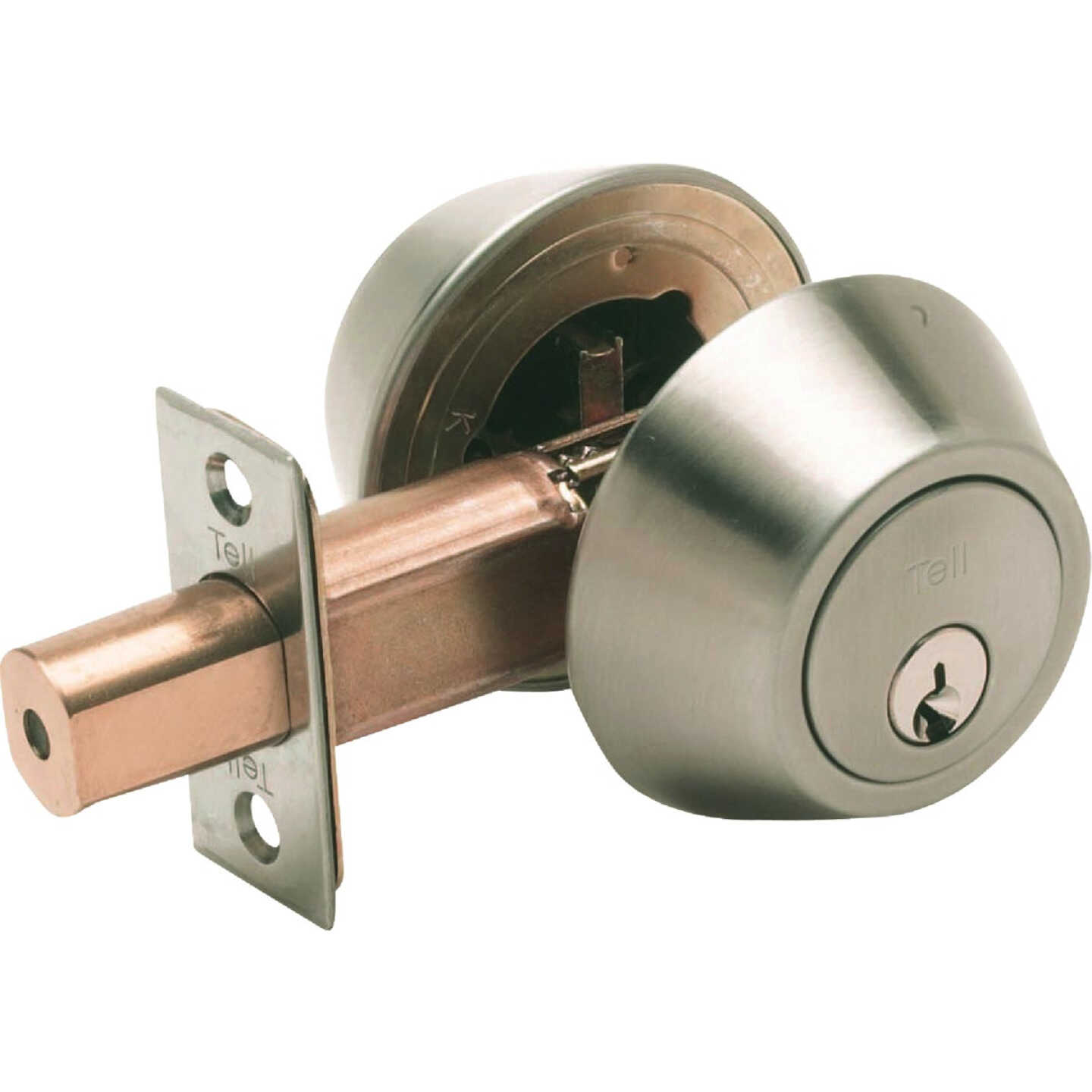 Tell Satin Stainless Steel Commercial Double Cylinder Deadbolt Image 1