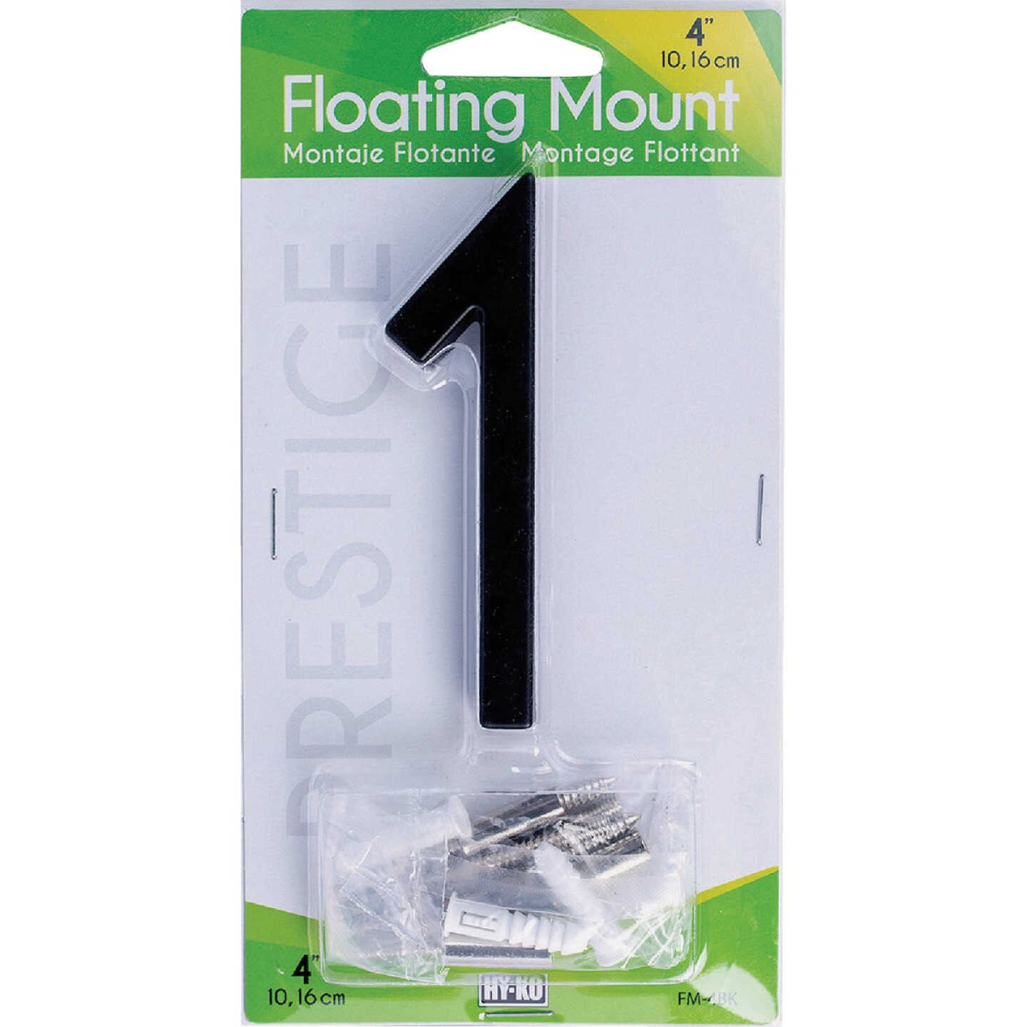 Hy-Ko 4 In. Black Floating Mount Number 1 Image 1
