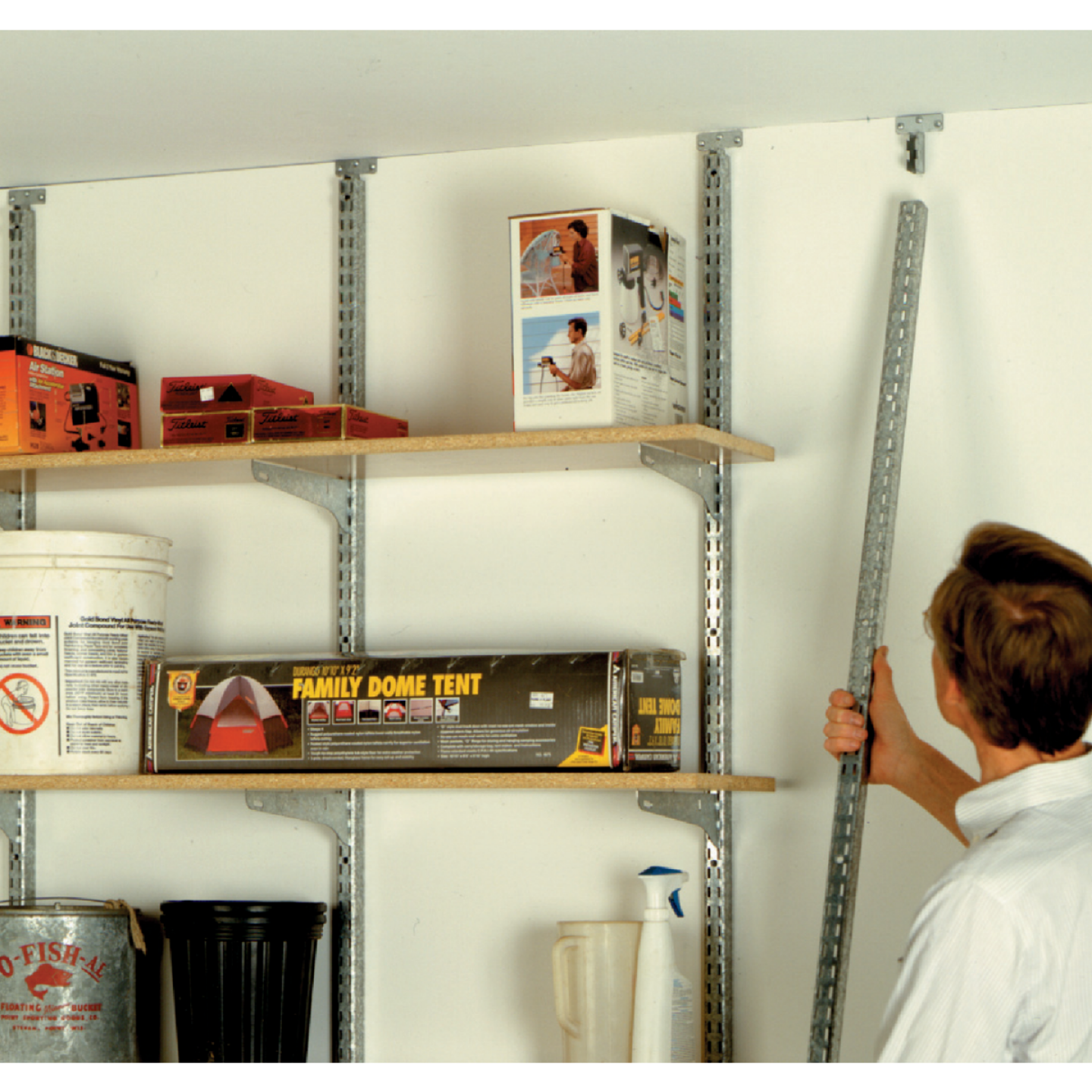 Knape & Vogt Fast-Mount 1-1/4 In. Galvanized Steel Shelf Standard Mounting Bracket Image 2