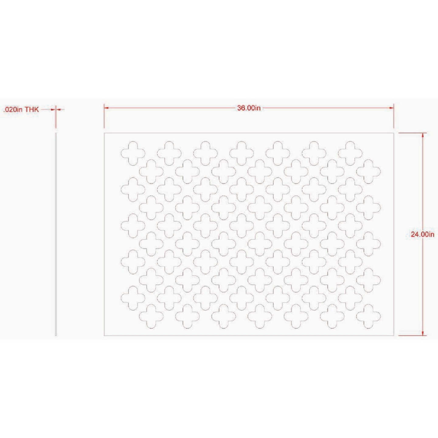 Hillman SteelWorks 0.020 In. x 24 In. x 36 In. Anodized Aluminum Gold Cloverleaf Decorative Sheet Image 3